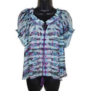 Unity World Wear Bohemian Sublimation Peasant top blouse 1x